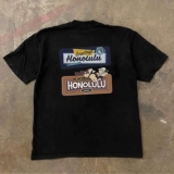 Хлопковая трендовая футболка с коротким рукавом для влюбленных для отдыха