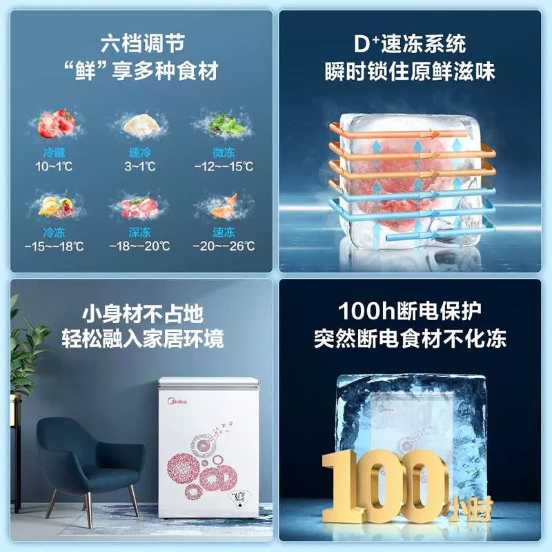 Midea 96-литровый брокерский мебельный маленький уровень 1 Энергоэффективный холодный прилавок Энергетическая революция