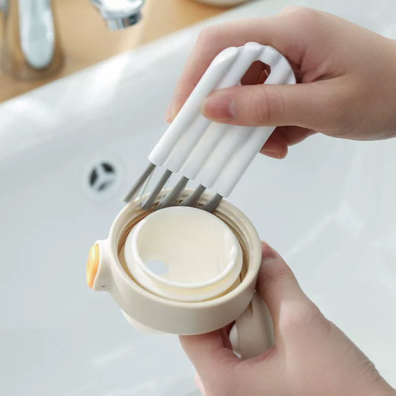 Cup Lid Brush, Keyboard Gap Brush, Curly Cup Lid Brush, Air Cushion Comb, Cleaning Brush, Bottle Cap Groove Gap Multi-Purpose Brush