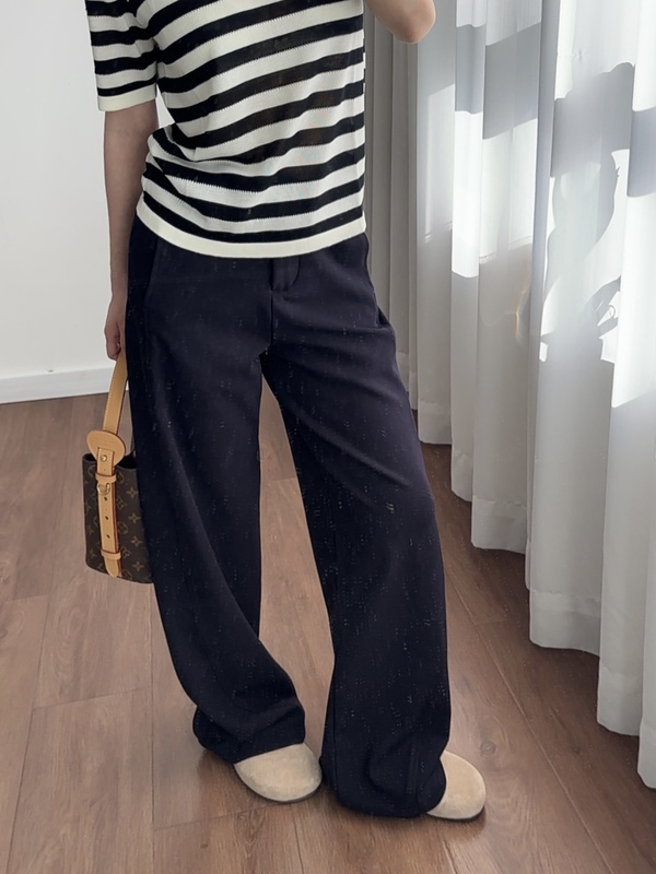 Bargain [Xiao*He] Wool-Blend Knit Straight-Leg Pants