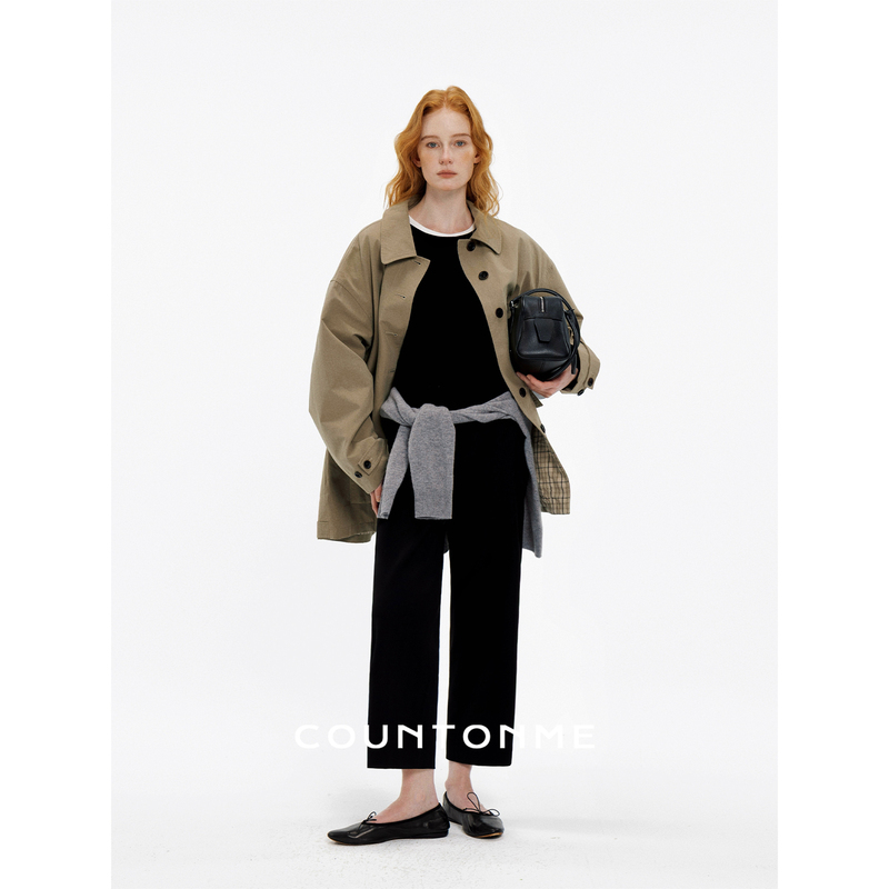 Countonme Capri Pants/Wool Straight-Leg Stretchy Slit Holiday-Style Slimming Relaxed Casual Cropped Pants Countonme Capri Pants/Wool Straight-Leg Stretchy Slit Holiday-Style Slimming Relaxed Casual Cropped Pants