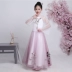 Trang phục trẻ em phong cách Trung Quốc Hanfu siêu cổ tích cô gái lớn công chúa cổ tích ăn mặc guzheng trang phục trình diễn - Trang phục