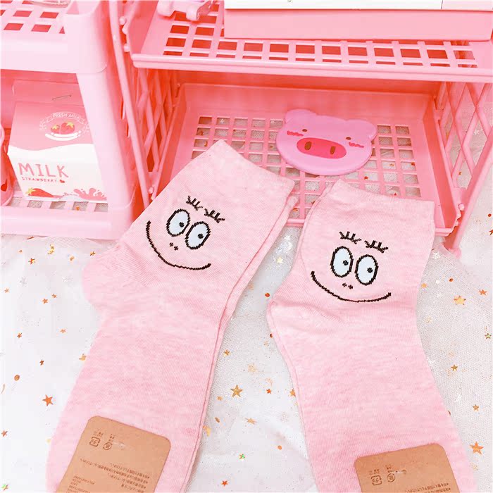 Ins girl trái tim dễ thương màu hồng Baba Daddy vớ vớ Nhật Bản mềm mại vớ hoa cúc