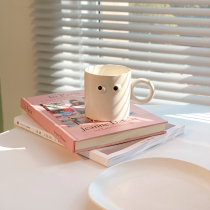 Piece of sheet Accres Creativity Ins Big Eyes Ceramic Water Cup Mark Cup Design Minimalist Coffee Cup Saucer