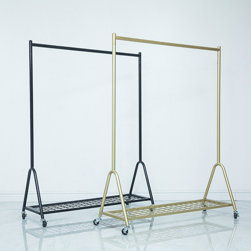 Clothing Store Show Show Brief Modern Hanghanger Bedroom Women's Clothing Shelves Light Lavish Clotheshorse Floor Style With Wheels-Taobao