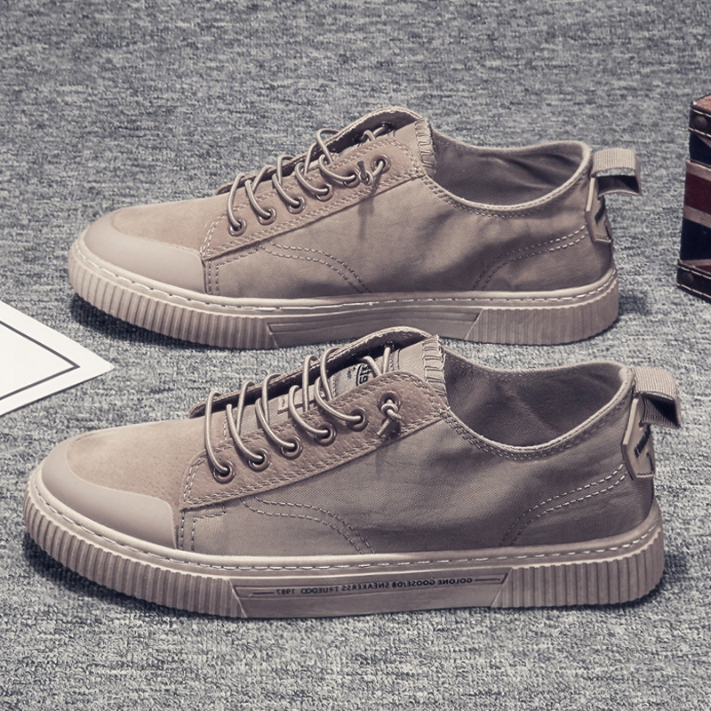 Tidal shoe canvas Summer breathable 100 lap casual One foot pedal sloth board shoe men's Korean version ice silk cloth shoes men's shoes trend