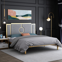 Nordic Wrought iron bed Double bed 1 8 Golden Princess bed Simple modern master bed Single childrens bed Iron frame bed