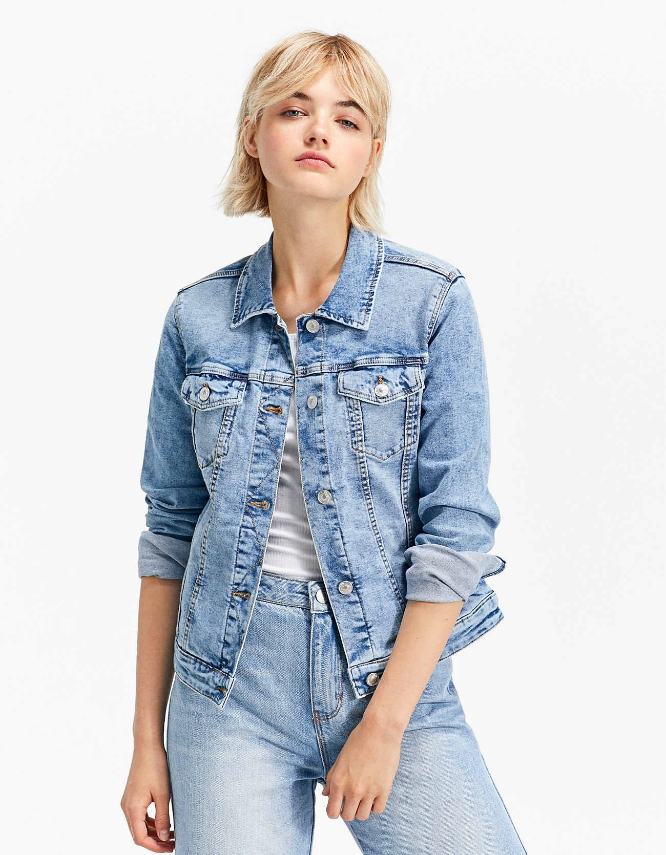 Giảm giá thu đông Stradivarius eo cao chín điểm quần jeans nữ chuông 01499771700 shop thời trang nữ
