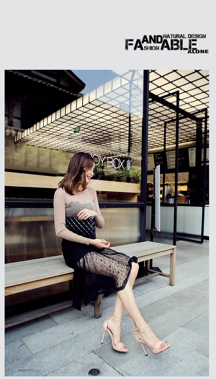 Giày cao gót nữ có quai cao gót 2018 mùa hè mới Hàn Quốc gợi cảm hoang dã hở mũi mùa hè dép givenchy