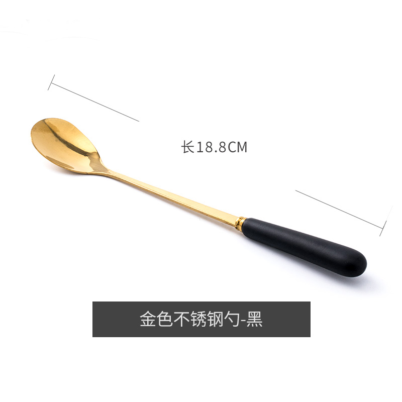 Creative ceramic stainless steel handle extended the spoon stir the milk coffee spoon, keller spoon