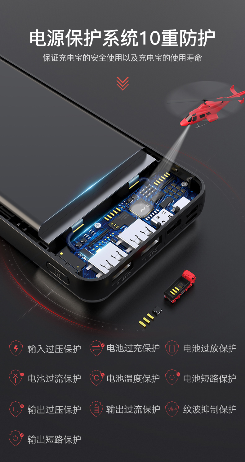 Yu Bo Bảo phí sạc Po 20000m số lượng đáng kể 20.000 mA của Apple vivo khối kê OPPO Huawei chính hãng phổ biến điện thoại di động điện ba-input - Ngân hàng điện thoại di động sạc dự phòng topk
