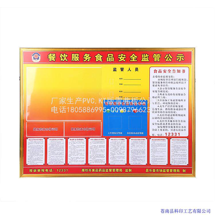 Customized food sales and management supervisory public information bullet plate