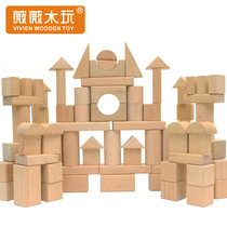Montessori early education barrel large environmental protection primary color log Montessori childrens building block toys educational toys