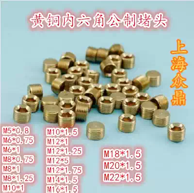 Brass hexagon socket block metric fine teeth M5 * 0 8M6*1M8*1M10*1M12*1M12*1M12*1 5M20*1 5