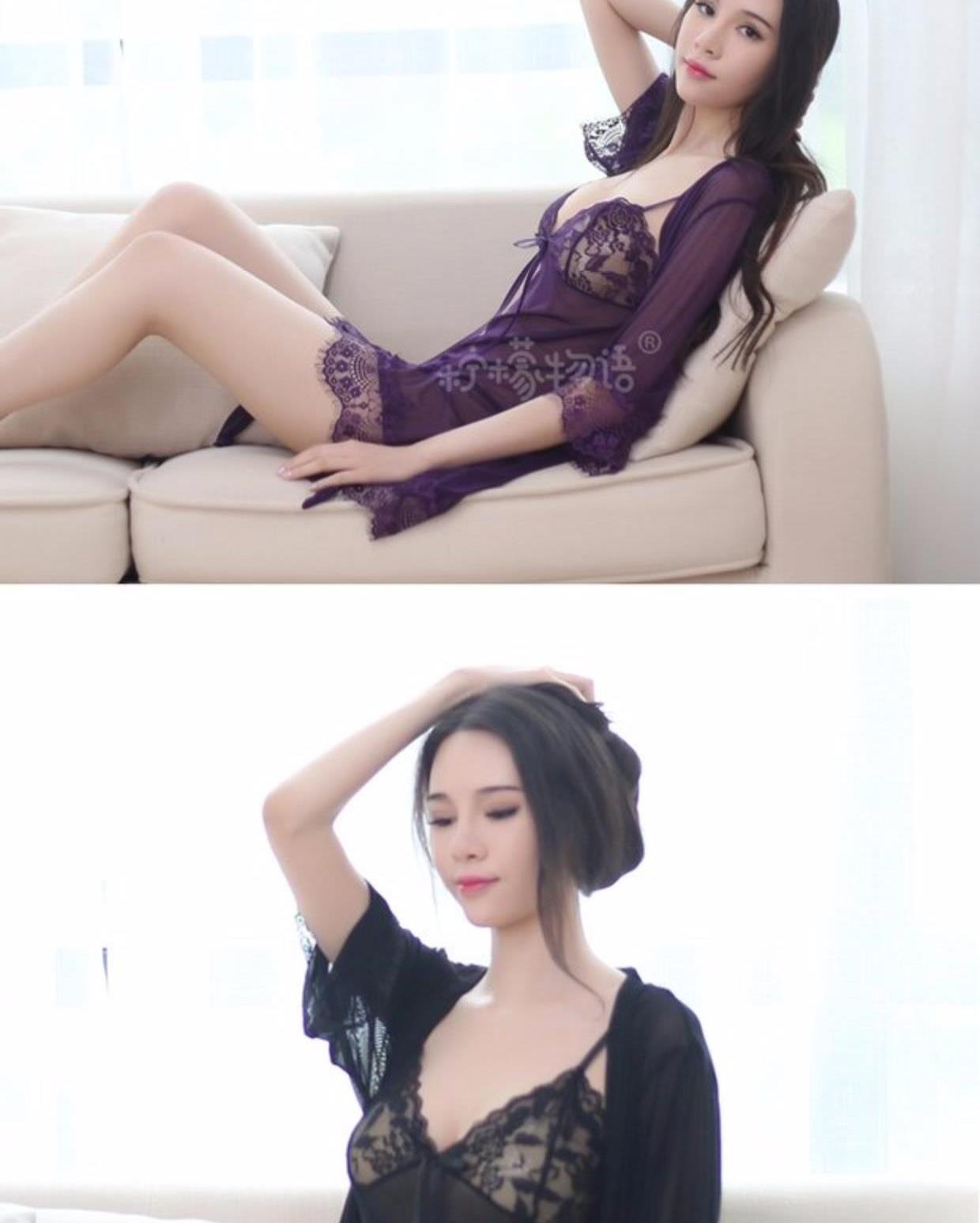 Đồ ngủ gợi cảm vui vẻ phụ nữ mùi hương nóng bỏng váy ngắn tay người trong suốt sling mở băng lụa đêm váy ren người lớn váy ngủ big size