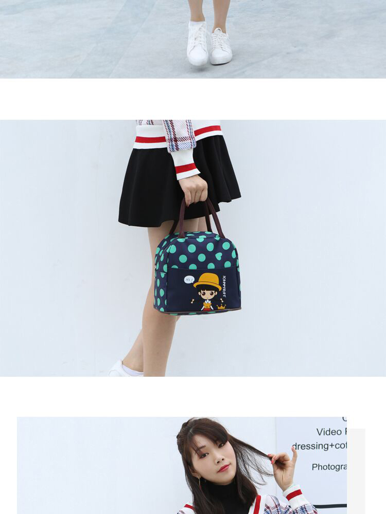 Hộp cơm trưa túi vải tote dày phiên bản Hàn Quốc của phim hoạt hình tươi Mummy túi còng tay với túi gạo cách nhiệt - Hộp cơm điện sưởi ấm hộp cơm điện lock&lock ejr216