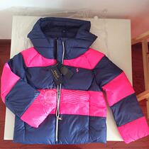 US Amoy official website RL Polo Ralph Lauren girls blue powder zipper down clothes hooded jacket us6