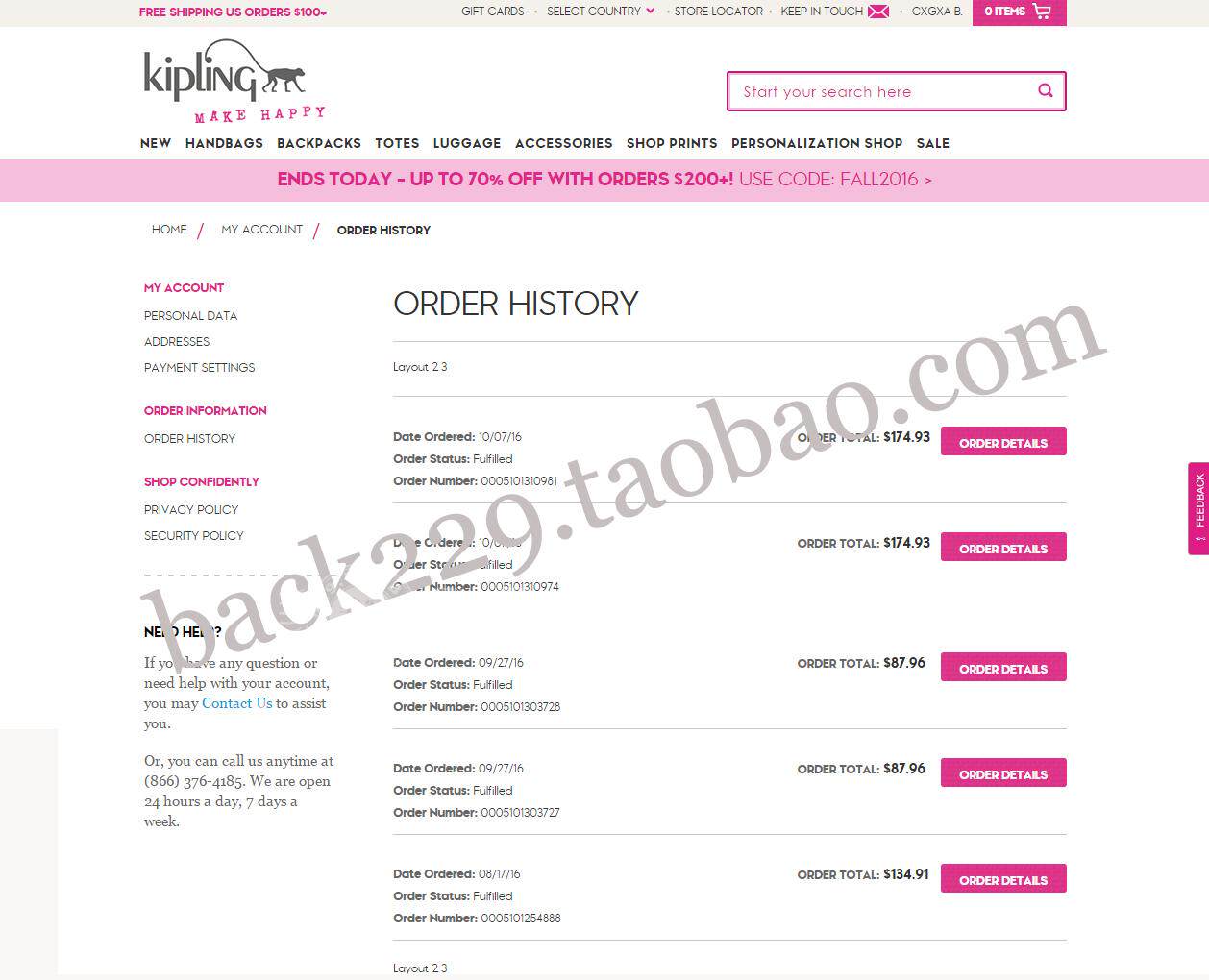 American kipling-usa com to hand price = USD list price * 7 5 shipping costs no tax no fee