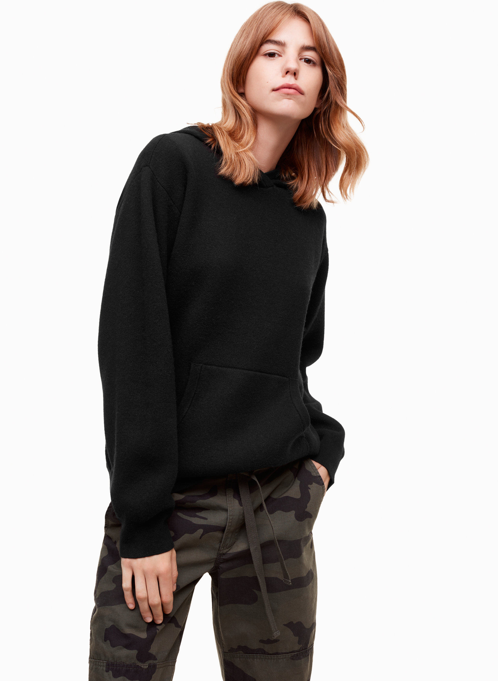 Canadian aritzia Tna wool blend with cap knit sweater cotton T Pinedale 64112