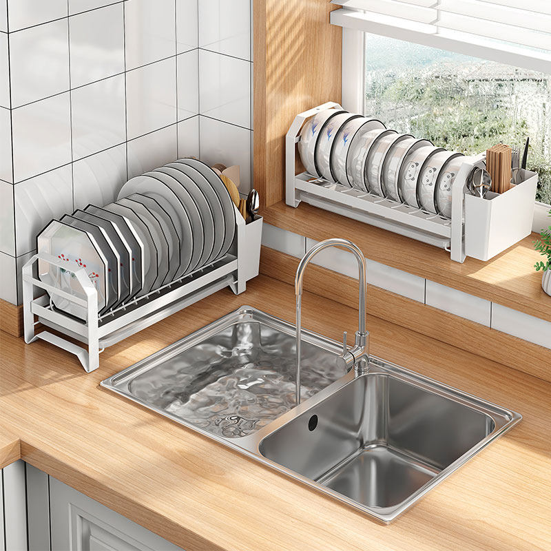 Small size bowl kitchen with a dish rack cabinet to hold narrow small bowl asphalt frame household