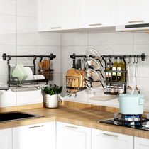 Kitchen holds hung-free wall-mounted stainless steel bowl frame asphalt frame hanging basket