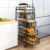 Multi-functional white kitchen shelf plate small frame landing multi-layer fruit and vegetable frame clamp holder can be moved