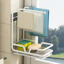 Rag rack kitchen products dishwashing cloth wiped sponge towel leaf containing hung pool shelf shelf countertop