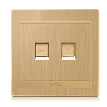 UFU with Fu Electrician Switch Socket Computer Telephone Socket 86 Type Concealed network socket plus Phone