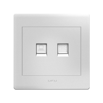 UFU with Fu Electrician Switch Socket Computer Telephone Socket 86 Type Concealed network socket plus Phone