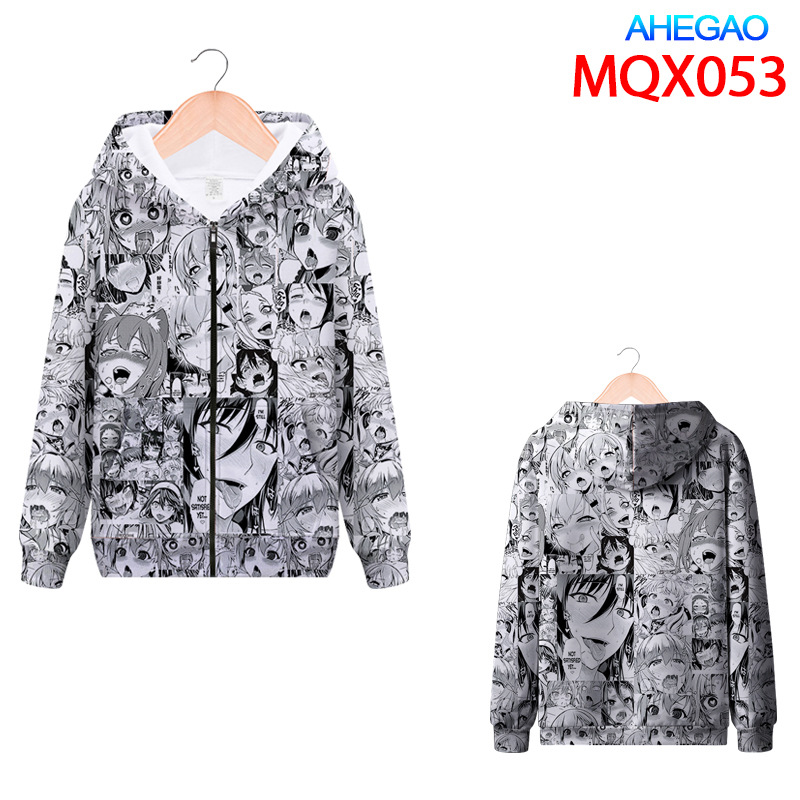 Anime surrounding Aheyan sports and leisure hooded zipper sweater digital printing jacket to map custom direct sales