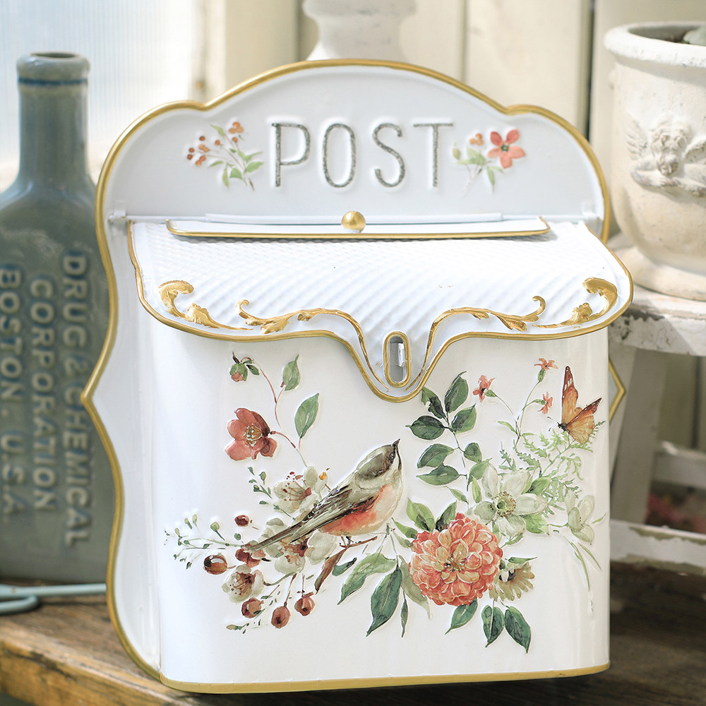 European retro wrought iron mailbox garden wall hanging decoration