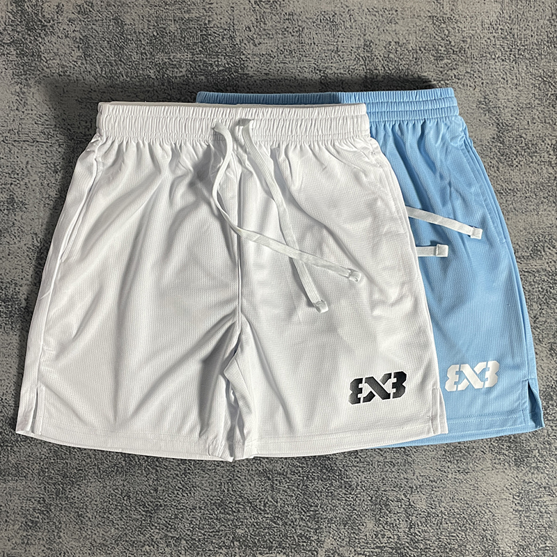 3X3 Basketball Shorts American Style Sports Shorts for Men and Women Summer Quick-Drying Breathable Running Fitness Shorts Above the Knee Trendy