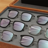 Бизнес Ультра -светлый чистый титановый миопия очки рамки мужская подходящая высота высоты высокой цаптированной легкой анти -легочной легкой анти -градиационной рамки самка