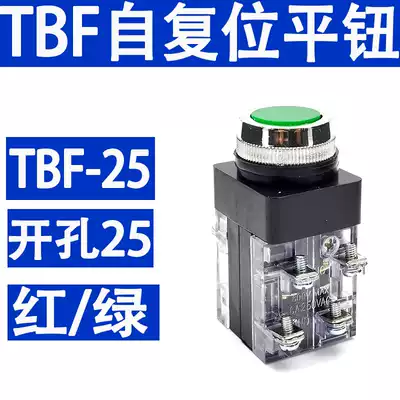 High quality TBF-25 TBF-30 flat head Self-Reset push button switch two open two closed aperture 25MM 30MM