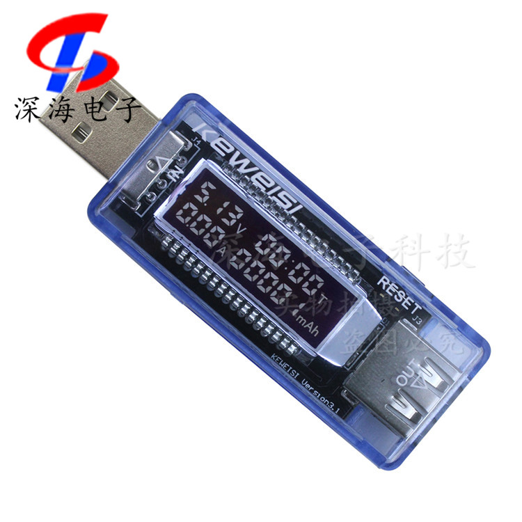 3-9v current voltage meter capacity display tester mobile power phone test USB band display
