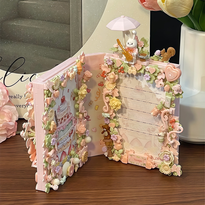 Eternal Flower Building Block Photo Album Assembly DIY High-End Puzzle Ornament Trendy Qixi Gift for Girlfriend