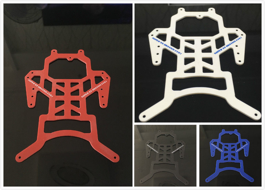 Homemade four-drive car accessories SUPER X XX EVO bottom plate fiberglass Fengtailed 94780 printed word