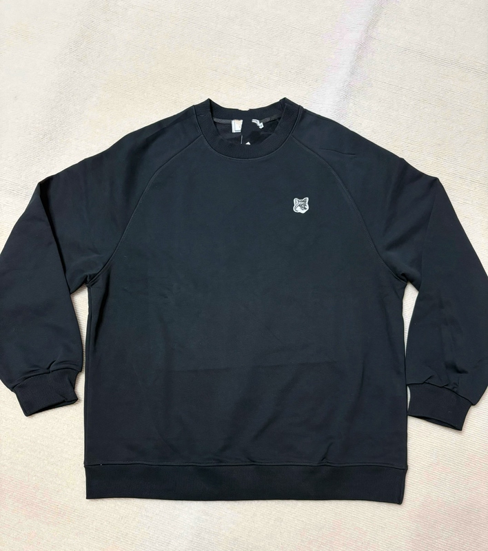 New Unisex Japanese Retro Fox Running Fox Crew Neck Solid Color Cotton Long-Sleeve Sweatshirt