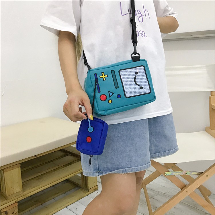AdventureTime Thời gian phiêu lưu Thời gian vàng Tri Viễn Phiêu lưu trực tiếp BMO chéo chéo Túi nhỏ Túi điện thoại di động túi đựng điện thoại nữ cao cấp