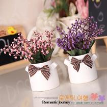 Milk Bottle Delicate Little Flower Bud Office Desk Shop Decoration Simulation Potted Fake Flower Suit Flowers