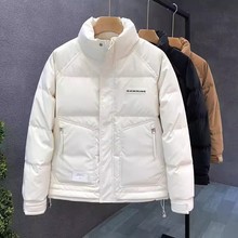 Fleece men's store has returned customers in thousands of sizes, with white duck down for men and women. Feathered men's winter high-quality warm standing collar cotton jacket in Korean version