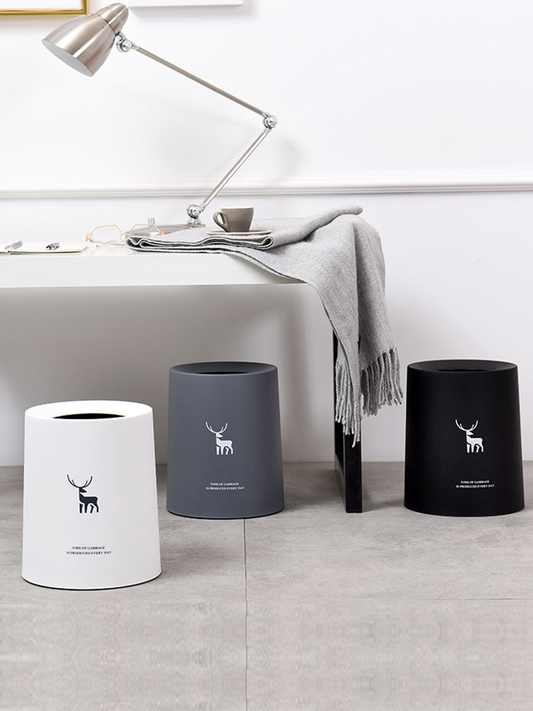 Living room trash can Household creative fashion paper basket Office animal round Nordic simple bedroom small without lid