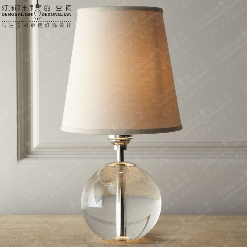 Kana Ni Jae-in water crystal ball cloth art small table lamp bookhouse girl princess room bedside table top table decoration table lamp-Taobao
