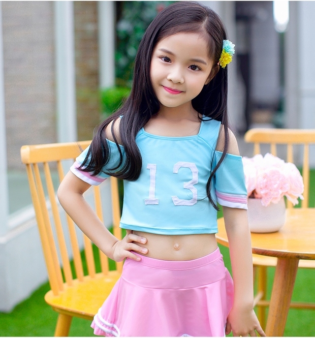 Đồ bơi cho trẻ em gái Học sinh chia váy Boxer Đồ bơi Đồ bơi chống nắng Quần áo Cô gái Đồ bơi - Bộ đồ bơi của Kid bikini cho bé gái