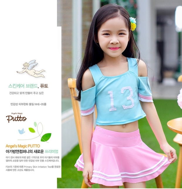 Đồ bơi cho trẻ em gái Học sinh chia váy Boxer Đồ bơi Đồ bơi chống nắng Quần áo Cô gái Đồ bơi - Bộ đồ bơi của Kid bikini cho bé gái