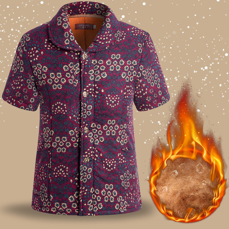 Fall and Winter female camel cotton collar short sleeve coat vest middle-aged old mother Gavelt home fattening and adding vest