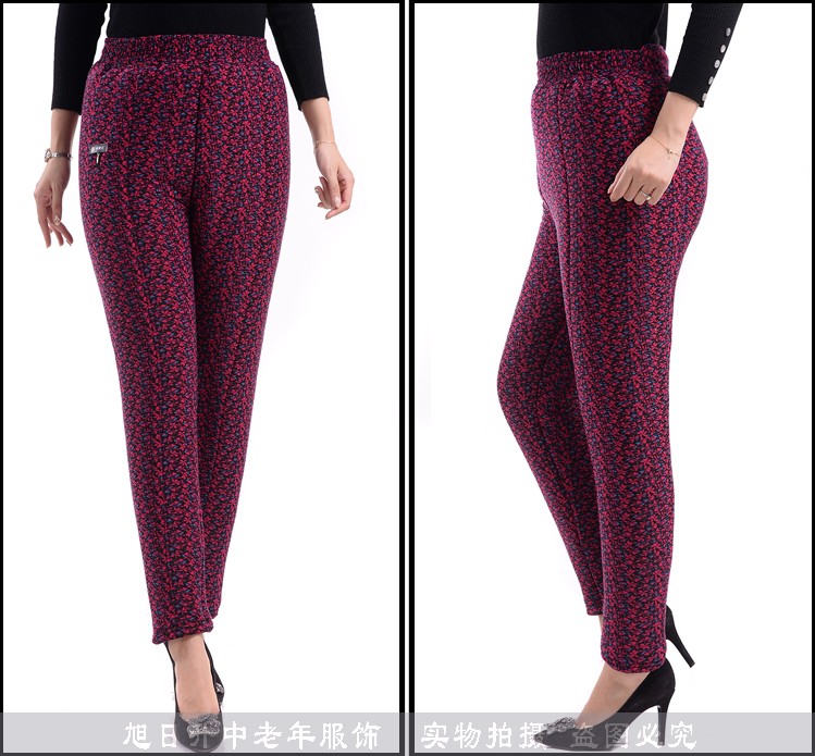 Quần cotton trung niên cộng với phân bón XL ấm áp cộng với nhung dày bên trong và bên ngoài mặc váy lạc đà eo cao cho mẹ đầm trung niên đẹp