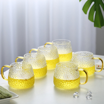 Hammer glass with a pair of ins Wind heat-resistant glass living room household water cup fruit juice cup tea cup teapot set