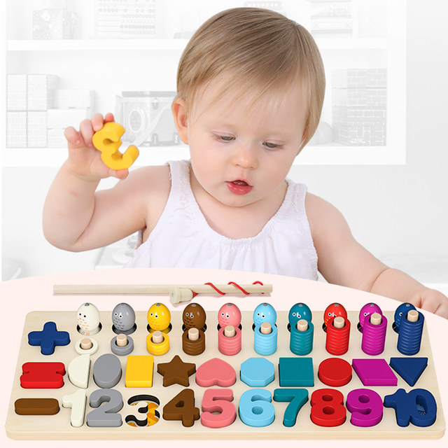 Children's toy numeric puzzle puzzle The early teaching of the puzzle of the puzzle of the early education of the puzzle 0 Montessori 1, one, 2, and a half, a boy and a girl