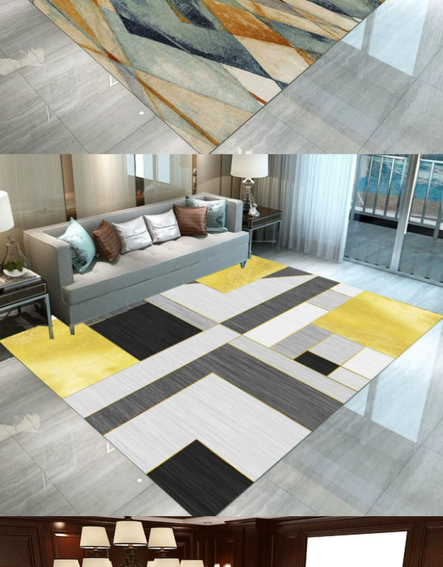 Nhà sinh hoạt cà phê phòng bàn ghế sofa hình học hiện đại nhỏ gọn có thể được cắt tùy Bắc Âu châu Âu rửa thảm văn học - Thảm